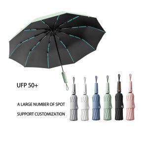 <span class=keywords><strong>Parapluie</strong></span> pliant automatique <span class=keywords><strong>renforcé</strong></span> et épaissi, coupe-vent, style Cyberpunk, personnalisé en usine, pour affaires, 3 sections, 10 baleines, pour la pluie - Product Image 1
