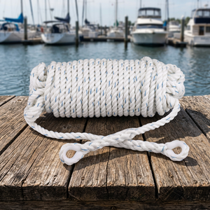 Ligne de vie de sécurité auto-rétractable en polyester tressé double blanc, capacité 200 kg, haute ténacité, avec anneau en D en acier pour l'escalade et le sauvetage - Product Image 3