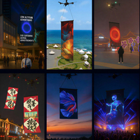 Drone ultra-fin et léger avec écran LED volant, tapis magique, haute luminosité, 1080P HDR 1000:1, visible en extérieur, personnalisable