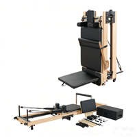 Machine de Pilates pliable en bois, portable, en chêne, pour studio à domicile, avec accessoires complets, capacité 150 kg