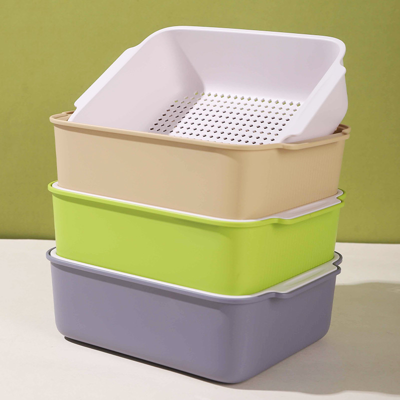 Yellow - Draining Basket/Vegetable Washing Basin [Large Size 6200]