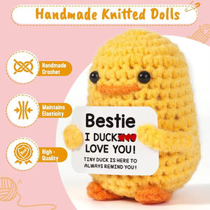 手工搞笑钩针鸭娃娃正能量羊毛室装饰可爱情感支持妈妈圣诞礼物 - Product Image 3