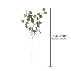 Feuilles d'<span class=keywords><strong>eucalyptus</strong></span> artificielles en soie, 12 v MW26642, plantes décoratives, tige de feuilles de couleur verte et brune - Product Image 6