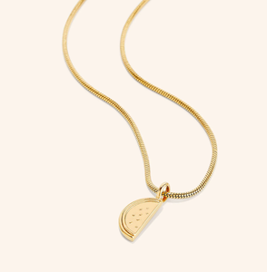 <span class=keywords><strong>Collana</strong></span> Inspire in Acciaio Inossidabile Placcato Oro 18K PVD <span class=keywords><strong>con</strong></span> Motivo Anguria Palestinese e Catena a <span class=keywords><strong>Serpente</strong></span>, Gioiello Unisex da Regalo - Product Image 5