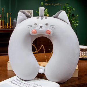 Cartoon Plush U Shaped Neck Support Pillow Cute Animal Travel <b>Cushion</b> for Kids Adults Airplane Car Nap Home Office Gift - Product Image 6