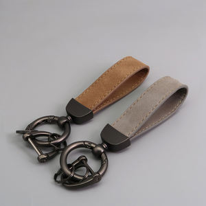 Porte-clés en cuir de voiture personnalisé avec logo anti-perte avec anneau de boucle Porte-clés en cuir PU Mousqueton Porte-clés en métal estampé vierge - Product Image 6