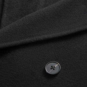 Abrigo de Punto Cruzado para Hombre, Otoño-Invierno, de Lana Negra, Largo, con Cierre de un Solo Botón, Cuello Alto, Estilo Blazer <span class=keywords><strong>Juvenil</strong></span> - Product Image 4