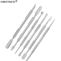 Pousse-cuticules multifonctionnel en acier inoxydable à double tête pour l'art des ongles Pousse-ongles en fer à cheval de style russe pour enlever les peaux mortes
