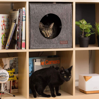 Support de chat blanc, personnalisé, amovible, lit pliable, pour chiens et chats, maison carrée, pour petits animaux domestiques