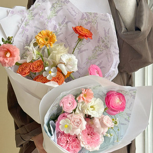 Papel de regalo con diseño de flores de lavanda y peras de nieve, papel de fondo para ramos, papel de peras de nieve para empaquetar regalos - Product Image 1