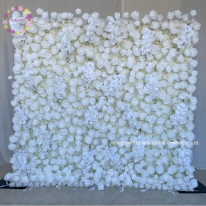 Đám Cưới Pops Trang Trí 5D Trắng Sương Mù Boho Sương Mù Sương Mù Pampas Cỏ Màu Be Hoa Hồng Hoa Vải Cuộn Lên Trắng Hoa Tường Backdrop - Product Image 5