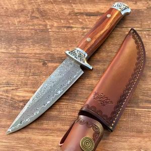 Cuchillo de hoja fija de acero inoxidable de alta calidad Flower Shadows, 200 cm, punta recta, para camping al aire libre, mango de madera, DIY, OEM - Product Image 5