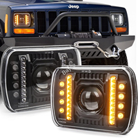 Hi/Lo Led Carré 7x6 Phares DOT Approuver 5x7 Phare Led 5x7 Phare Led Blanc et Ambre Halo Remplace pour H6054 H5054