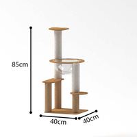 Lit pour chat en forme de capsule spatiale, sisal, structure d'escalade pour chat à deux niveaux, villa pour chat d'intérieur, jouet pour chat, design anti-griffures, ne prend pas de place