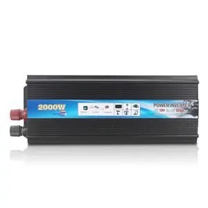 Onduleur à affichage numérique pour système solaire 12V 24V 2000W à usage domestique avec port USB