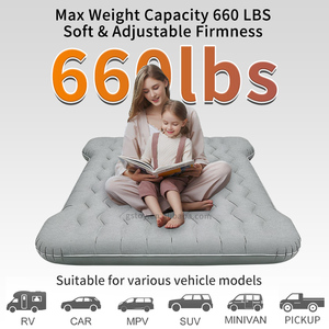 Colchón Inflable Portátil para Viajes en Auto y Campamento al Aire Libre, Colchoneta Gruesa para Dormir en Camionetas, Cama de Aire con Bomba para Asiento Trasero - Product Image 2