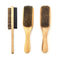 Brosse à vêtements double face de qualité supérieure, poils de sanglier naturels, manche en bois, éliminateur de peluches, poussière et poils d'animaux, pour nettoyer les costumes, les manteaux et les chaussures