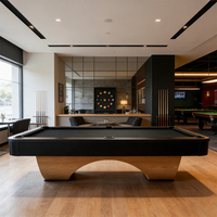 Table de billard snooker de luxe S.Q.F en bois massif 7ft 8ft 9ft avec plateau en ardoise, design arqué, style moderne pour salon, avec poches en cuir