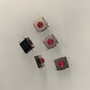 Nút nhấn đầu đồng IP65 cấp 1NO kết hợp tạm thời 12V không thấm nước bằng thép không gỉ nhựa đỏ xúc giác chuyển đổi 6.2*6.2mm - Product Image 1