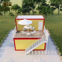 DYCE2 Estructura de acero Modular Móvil de lujo para exteriores de dos pisos Villa Mini Casa de panel sándwich de madera prefabricada de bajo costo