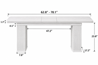 [Stock US] Livraison Gratuite Table à Manger Extensible Moderne Grain de Bois Blanc Plateau Amovible Expédition Domestique US MOQ 1