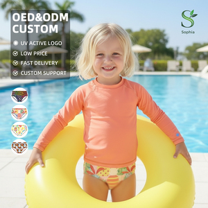 <span class=keywords><strong>Maillot</strong></span> de bain et bas de bain 2 pièces pour bébé fille, UPF 50, manches longues, doux et respirant - Product Image 1