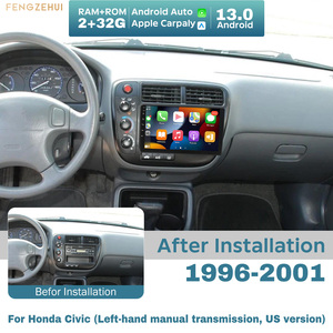 Estéreo para Auto de Fábrica <span class=keywords><strong>con</strong></span> <span class=keywords><strong>Pantalla</strong></span> Táctil Retráctil de 9 Pulgadas, Radio Android <span class=keywords><strong>con</strong></span> DSP para Honda Civic 1996-2001, CarPlay, Android 13 - Product Image 1
