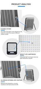 Vente en gros 200W IP66 LED Réflecteurs Lampe de jardin Projecteurs de stade en aluminium Puce SMD étanche 6000K AC ROHS Utilisation routière certifiée - Product Image 3