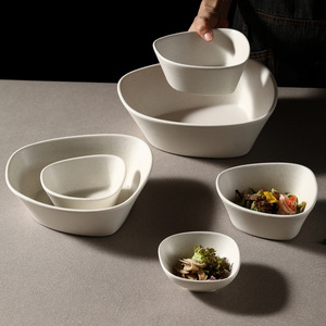 Tazón de Cerámica Estilo Ártico, Apto para Microondas, con Acabado Bajo Esmalte, Forma Irregular, para Postres y Sopas, para Uso en Restaurantes y Hoteles - Product Image 1