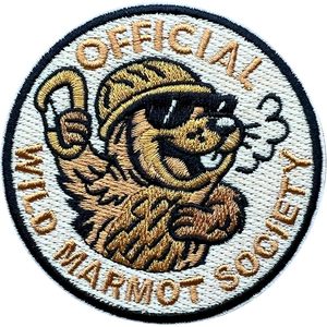 Official Wild Marmot Society 3 Inch Embroidery Patch Iron On Sew On Travel <b>Applique</b> Patch - Product Image 1