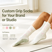 Chaussettes de yoga professionnelles en tricot antidérapantes pour femmes, chaussettes de yoga personnalisées avec logo, chaussettes de yoga souples pour le Pilates, le fitness en intérieur, les sports sur le sol, chaussettes de yoga avec grip