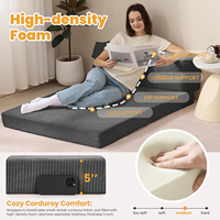 Klappbare Matratze Faltbares Sofa-Bett 3-in-1 Umwandelbares Schlafsofa Bodencouch Klappmatratze für Wohnzimmer, Gästezimmer