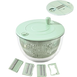 2 in 1 Strainers Drain Basket Rotary Handle Fruit Washer Quick Dry <b>Vegetable</b> Lettuce Dryer Salad Spinner With <b>Vegetable</b> <b>Chopper</b> - Product Image 1