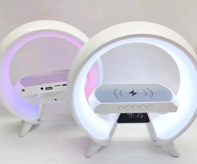 Big G Speaker 5 in 1 Multifunction Blue Tooth Speaker With Night Light LED Alarm Clock Smart Night Lamp Wireless Charger Speaker