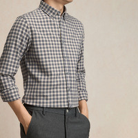 Kemeja Flanel Kotak-kotak Pria 100% Katun Lengan Panjang Harga Kompetitif Grosir Pakaian Fashion Pria