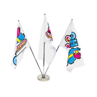 Livraison rapide, conception gratuite, impression personnalisée, polyester, impression recto simple, mini drapeaux de bureau, petit drapeau de table pour le bureau