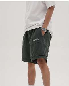 Shorts de course cargo en molleton épais à taille haute pour homme, logo personnalisé brodé, respirant, shorts de plage - Product Image 4