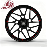 Jantes en alliage d'aluminium forgé deux pièces sur mesure 18-26 pouces, à déport profond, rivets rouges, lèvre large, 5 trous, universelles, pour montage personnalisé