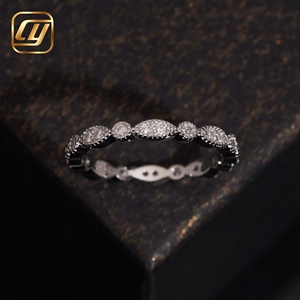 Anillo Apilable de Eternidad Completa CHOYUE, Elegante, con Diamantes Cultivados en Laboratorio en Corte Marquise Alternado, Chapado en Rodio, Plata de Ley 925, Certificado IGI - Product Image 4