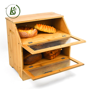 Boîte à <span class=keywords><strong>pain</strong></span> <span class=keywords><strong>de</strong></span> cuisine LG Factory supply multi-usages grande capacité snac naturel double couche boîte à <span class=keywords><strong>pain</strong></span> en bambou frais - Product Image 1