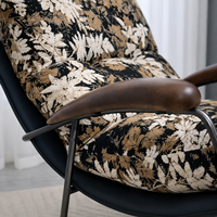 Fauteuil à bascule compact en cuir écologique pour coin lecture, mobilier commercial