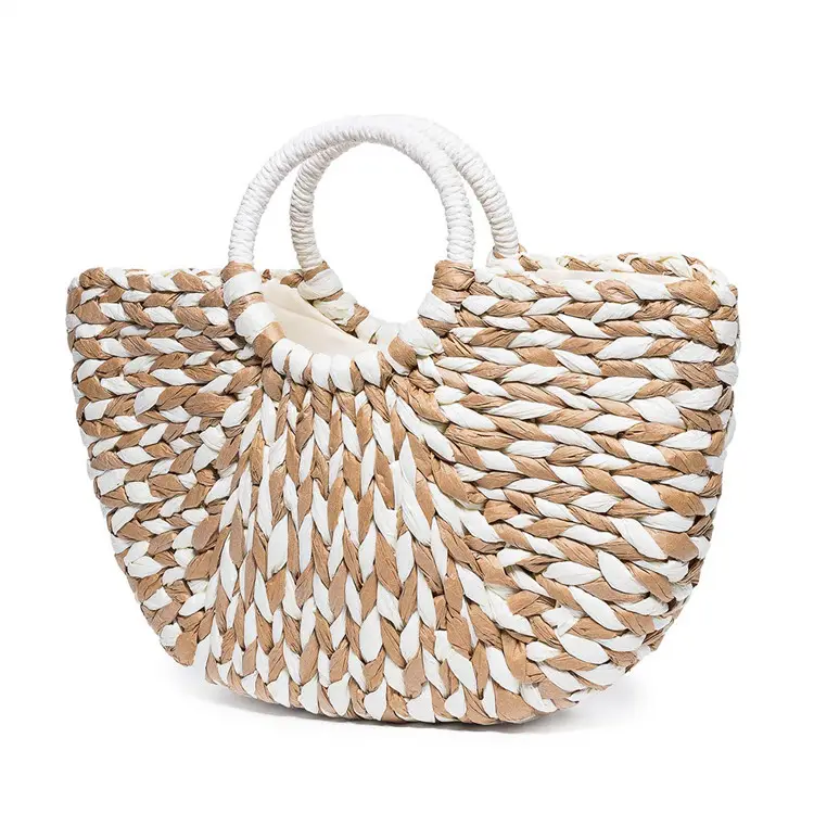 Boho Purses For Women Bamboo Bag Wicker Children'S Rattan Collection Straw Bags Hand Held Purse Cute Flower Faux Pearl