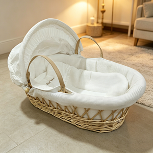 Cesta Moisés de Tela de Hoja de Maíz Natural Moderna, Cama Plegable de Madera para Bebé, para Dormitorio, Comedor, Uso en Exteriores, Sala de Estar - Product Image 2