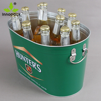 Ventas directas de fábrica MOQ bajo 10L Super Bock Ice Bucket Beer Promocional Galvanizado Metal Square Ice Bucket