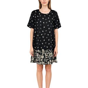 Impresión con cremallera Vestido dazy de alta calidad Camisetas de mujer Vestido Negro - Product Image 1