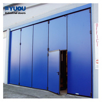 Puerta Automática Plegable de Acero Galvanizado Industrial, Tamaños y Colores Personalizados