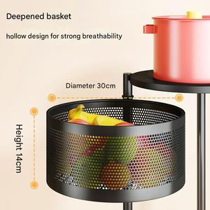 Carrello da <span class=keywords><strong>cucina</strong></span> a 5 strati con ruote portabottiglie per frutta e verdura portabottiglie portaoggetti rotanti scaffali - Product Image 2