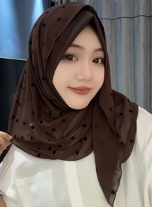 Hijab a Pois Avvolgente per Donne Musulmane, Sciarpa con Stampa a Pois Stile Arabia Saudita Dubai, Foulard Islamico Turco per Uso Quotidiano - Product Image 3