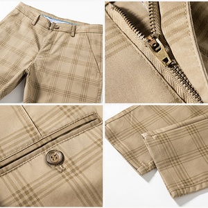 Mens Plaid Formal Dress Pants Stretch Skinny Checkered <strong>Golf</strong> <strong>Trousers</strong> Male Tartan Office Clothes Business Suit Tweed Pants - Product Image 6