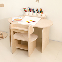 Ensemble table et chaise d'étude pour enfants de haute qualité, populaire, moderne, en bois, avec montage facile, fabriqué dans l'Anhui